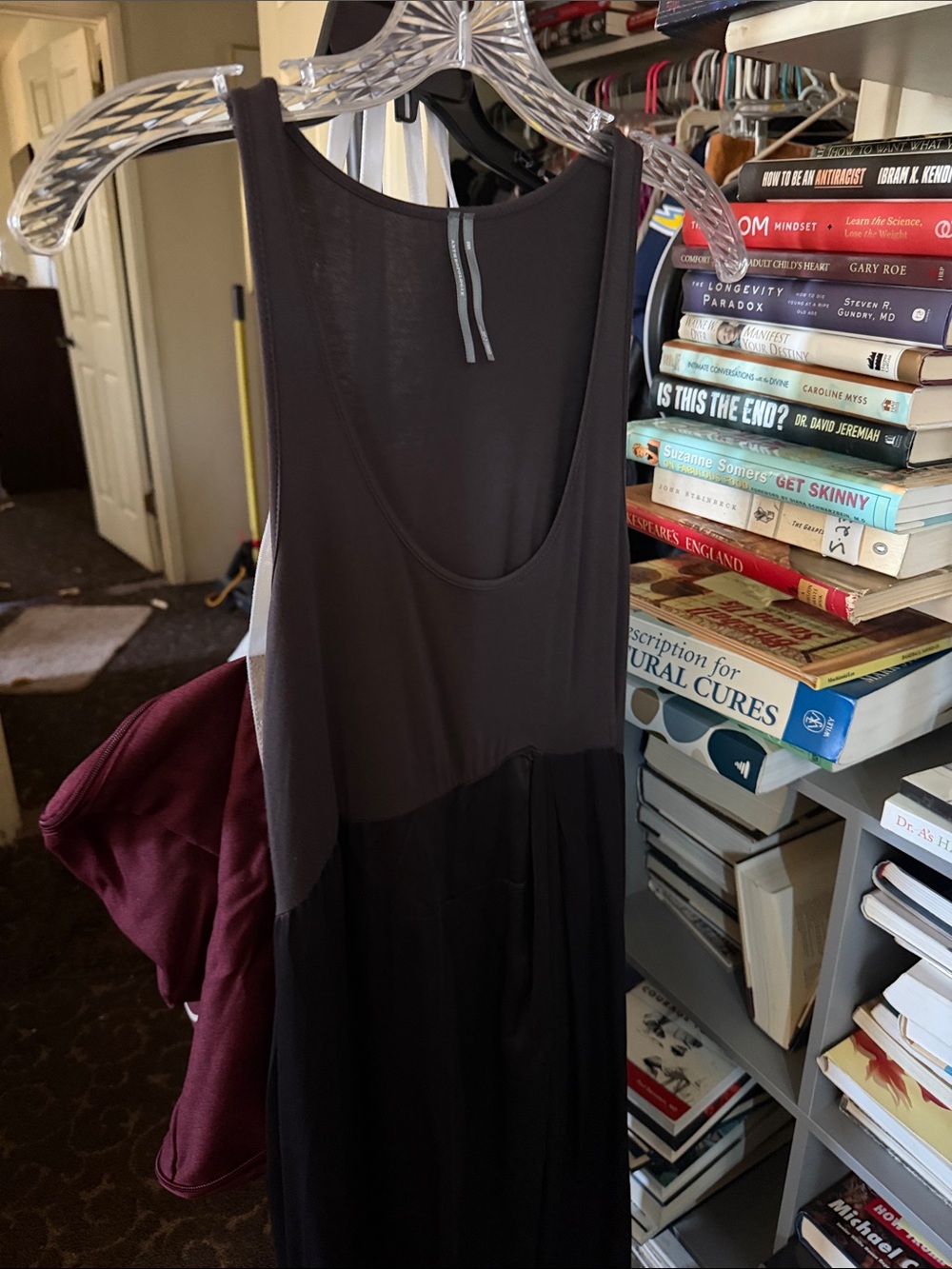 Anthropologie Black and Charcoal Maxi Dress